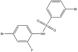 3-bromo-N-(4-bromo-2-fluorophenyl)benzene-1-sulfonamide Struktur