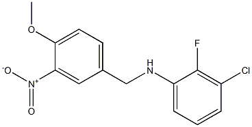 3-chloro-2-fluoro-N-[(4-methoxy-3-nitrophenyl)methyl]aniline,,结构式