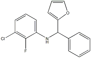 3-chloro-2-fluoro-N-[furan-2-yl(phenyl)methyl]aniline,,结构式