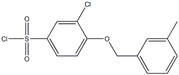 3-chloro-4-[(3-methylphenyl)methoxy]benzene-1-sulfonyl chloride,,结构式