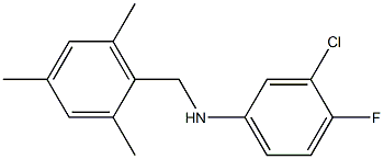 3-chloro-4-fluoro-N-[(2,4,6-trimethylphenyl)methyl]aniline,,结构式