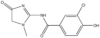 3-chloro-4-hydroxy-N-(1-methyl-4-oxo-4,5-dihydro-1H-imidazol-2-yl)benzamide,,结构式