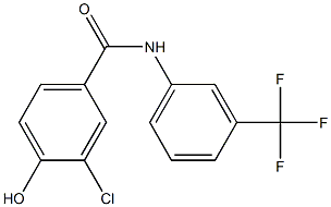 3-chloro-4-hydroxy-N-[3-(trifluoromethyl)phenyl]benzamide,,结构式