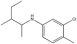 3-chloro-4-methyl-N-(3-methylpentan-2-yl)aniline 化学構造式