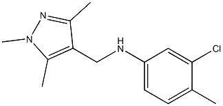 3-chloro-4-methyl-N-[(1,3,5-trimethyl-1H-pyrazol-4-yl)methyl]aniline,,结构式