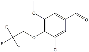 3-chloro-5-methoxy-4-(2,2,2-trifluoroethoxy)benzaldehyde 化学構造式