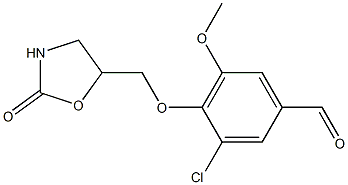 3-chloro-5-methoxy-4-[(2-oxo-1,3-oxazolidin-5-yl)methoxy]benzaldehyde Structure