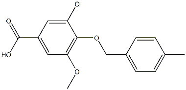 3-chloro-5-methoxy-4-[(4-methylphenyl)methoxy]benzoic acid Struktur