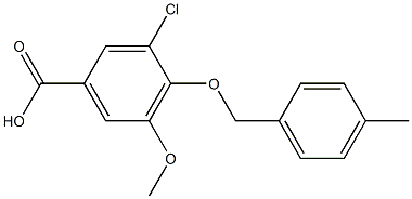 3-chloro-5-methoxy-4-[(4-methylphenyl)methoxy]benzoic acid 化学構造式