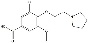 3-chloro-5-methoxy-4-[2-(pyrrolidin-1-yl)ethoxy]benzoic acid,,结构式