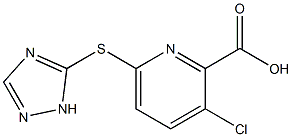 3-chloro-6-(1H-1,2,4-triazol-5-ylsulfanyl)pyridine-2-carboxylic acid 结构式