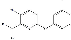 3-chloro-6-(3-methylphenoxy)pyridine-2-carboxylic acid Struktur