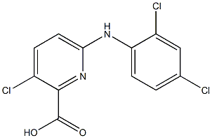 3-chloro-6-[(2,4-dichlorophenyl)amino]pyridine-2-carboxylic acid 化学構造式