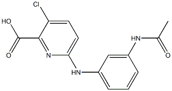 3-chloro-6-[(3-acetamidophenyl)amino]pyridine-2-carboxylic acid Struktur