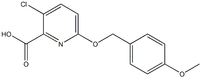 3-chloro-6-[(4-methoxyphenyl)methoxy]pyridine-2-carboxylic acid Struktur