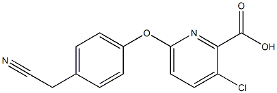 3-chloro-6-[4-(cyanomethyl)phenoxy]pyridine-2-carboxylic acid,,结构式