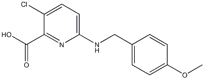 3-chloro-6-{[(4-methoxyphenyl)methyl]amino}pyridine-2-carboxylic acid,,结构式