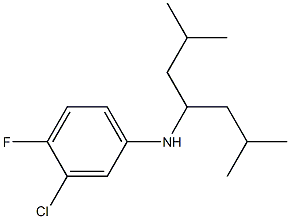 3-chloro-N-(2,6-dimethylheptan-4-yl)-4-fluoroaniline,,结构式