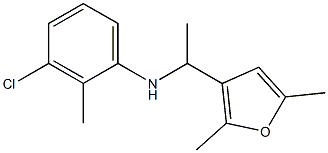 3-chloro-N-[1-(2,5-dimethylfuran-3-yl)ethyl]-2-methylaniline Struktur