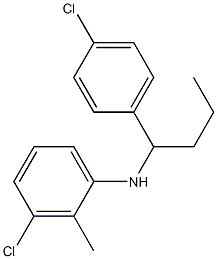 3-chloro-N-[1-(4-chlorophenyl)butyl]-2-methylaniline Structure