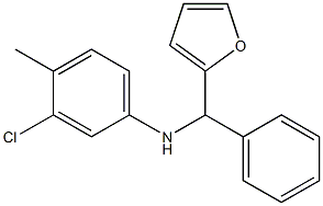 3-chloro-N-[furan-2-yl(phenyl)methyl]-4-methylaniline 化学構造式