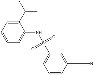 3-cyano-N-[2-(propan-2-yl)phenyl]benzene-1-sulfonamide,,结构式