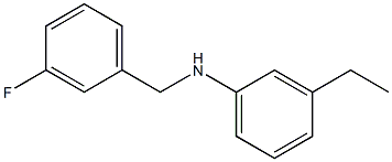 3-ethyl-N-[(3-fluorophenyl)methyl]aniline 化学構造式