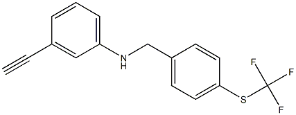 3-ethynyl-N-({4-[(trifluoromethyl)sulfanyl]phenyl}methyl)aniline 化学構造式