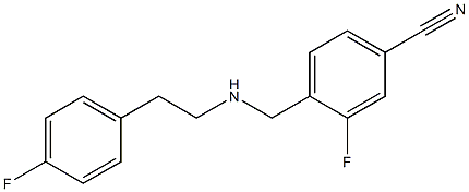 3-fluoro-4-({[2-(4-fluorophenyl)ethyl]amino}methyl)benzonitrile Struktur