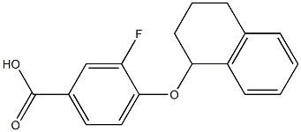 3-fluoro-4-(1,2,3,4-tetrahydronaphthalen-1-yloxy)benzoic acid 化学構造式