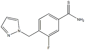 3-fluoro-4-(1H-pyrazol-1-ylmethyl)benzenecarbothioamide Structure