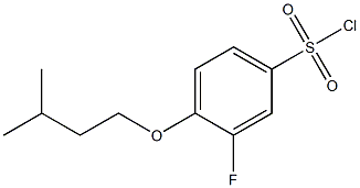 3-fluoro-4-(3-methylbutoxy)benzene-1-sulfonyl chloride 化学構造式