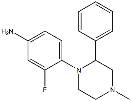 3-fluoro-4-(4-methyl-2-phenylpiperazin-1-yl)aniline 结构式