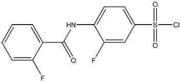 3-fluoro-4-[(2-fluorobenzene)amido]benzene-1-sulfonyl chloride Struktur