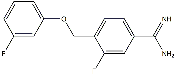 3-fluoro-4-[(3-fluorophenoxy)methyl]benzenecarboximidamide Struktur
