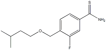 3-fluoro-4-[(3-methylbutoxy)methyl]benzene-1-carbothioamide Struktur