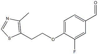 3-fluoro-4-[2-(4-methyl-1,3-thiazol-5-yl)ethoxy]benzaldehyde,,结构式