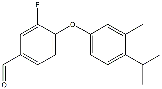 3-fluoro-4-[3-methyl-4-(propan-2-yl)phenoxy]benzaldehyde 化学構造式