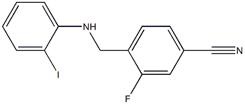 3-fluoro-4-{[(2-iodophenyl)amino]methyl}benzonitrile,,结构式