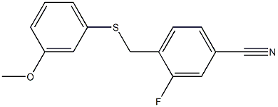 3-fluoro-4-{[(3-methoxyphenyl)sulfanyl]methyl}benzonitrile Structure