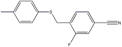 3-fluoro-4-{[(4-methylphenyl)sulfanyl]methyl}benzonitrile 结构式