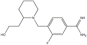 3-fluoro-4-{[2-(2-hydroxyethyl)piperidin-1-yl]methyl}benzenecarboximidamide Structure