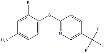 3-fluoro-4-{[5-(trifluoromethyl)pyridin-2-yl]sulfanyl}aniline 化学構造式