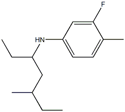 3-fluoro-4-methyl-N-(5-methylheptan-3-yl)aniline 化学構造式