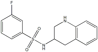 3-fluoro-N-(1,2,3,4-tetrahydroquinolin-3-yl)benzene-1-sulfonamide,,结构式