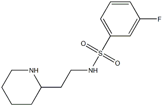 3-fluoro-N-(2-piperidin-2-ylethyl)benzenesulfonamide,,结构式