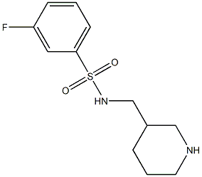 3-fluoro-N-(piperidin-3-ylmethyl)benzene-1-sulfonamide Struktur
