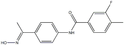 3-fluoro-N-{4-[1-(hydroxyimino)ethyl]phenyl}-4-methylbenzamide 化学構造式