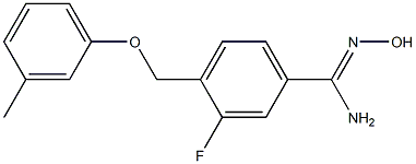 3-fluoro-N'-hydroxy-4-[(3-methylphenoxy)methyl]benzenecarboximidamide 化学構造式