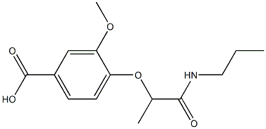 3-methoxy-4-[1-(propylcarbamoyl)ethoxy]benzoic acid Struktur